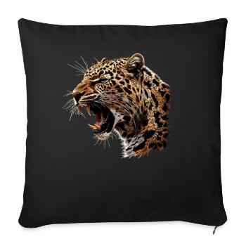 Amur Leopard Amurleoparden Amurleopard - Sofa pillowcase 17,3'' x 17,3'' (45 x 45 cm) - black - Front