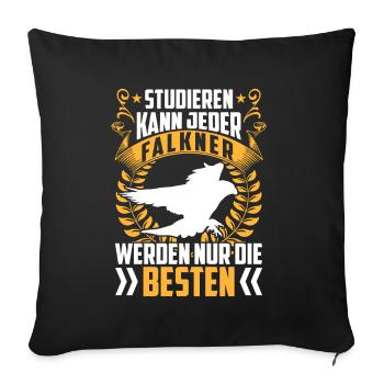 Fauconnier peut être n’importe quelle fauconnerie - Housse de coussin décorative 45 x 45 cm - noir - Devant