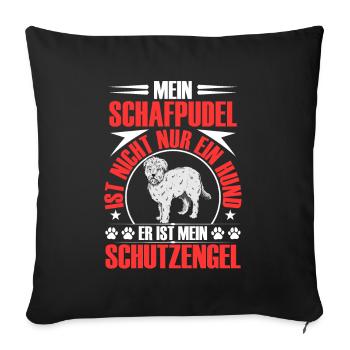 Sheep Poodle is my guardian angel herding poodle - Sofa pillowcase 17,3'' x 17,3'' (45 x 45 cm) - black - Front
