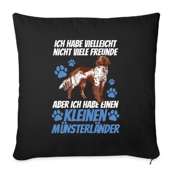 Le petit Münsterlander est mon ami - Housse de coussin décorative 45 x 45 cm - noir - Devant