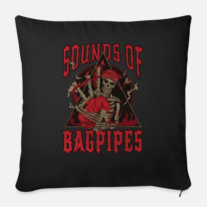 Son de cornemuse écossaise - Housse de coussin décorative 45 x 45 cm - noir