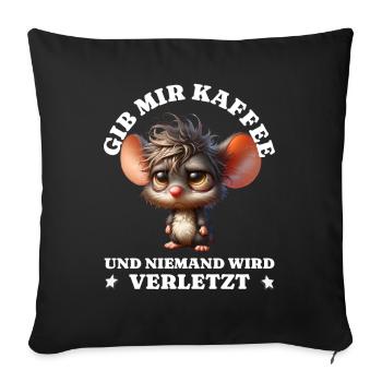 Morning grouch Give me coffee funny mouse - Sofa pillowcase 17,3'' x 17,3'' (45 x 45 cm) - black - Front