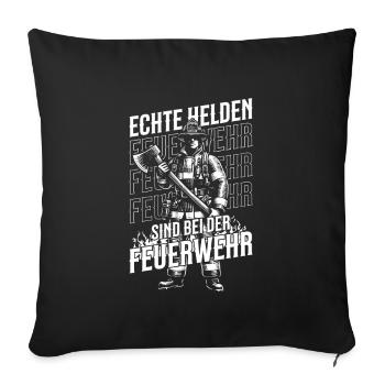 Pompiers - De vrais héros sont dans les pompiers - Housse de coussin décorative 45 x 45 cm - noir - Devant