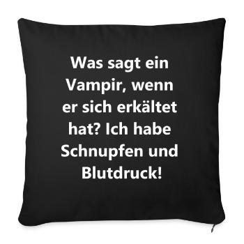 Blutiges Geschenk - Sofakissenbezug 45 x 45 cm - Schwarz - Vorne
