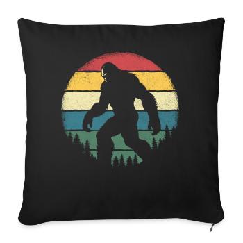 Retro Bigfoot - Sofa pillowcase 17,3'' x 17,3'' (45 x 45 cm) - black - Front