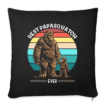 Meilleur Papa Squatch de tous les temps - Housse de coussin décorative 45 x 45 cm - noir - Devant