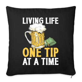 Bartender Mixologist Living Life - Sofa pillowcase 17,3'' x 17,3'' (45 x 45 cm) - black - Front