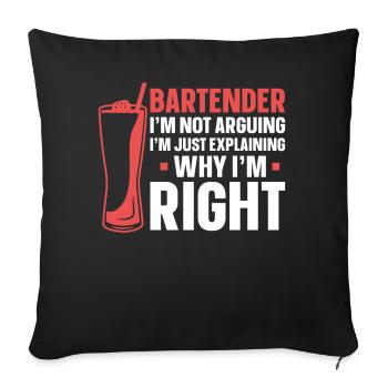 Barman Mixologue Barman Je suis - Housse de coussin décorative 45 x 45 cm - noir - Devant
