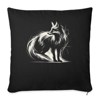 Fox animal lovers, wildlife enthusiasts, - Sofa pillowcase 17,3'' x 17,3'' (45 x 45 cm) - black - Front