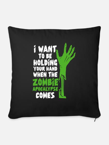 Zombie Zombie-Jäger Zombieapokalypse Geschenk - Sofakissenbezug 45 x 45 cm - Schwarz