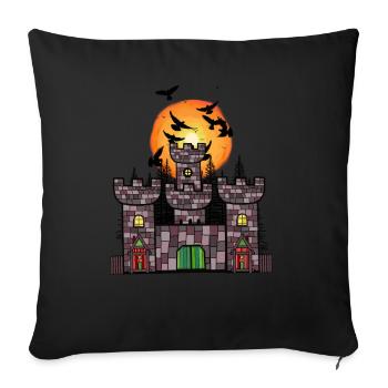 Middle Ages Castle Castle Fortress Children Child - Sofa pillowcase 17,3'' x 17,3'' (45 x 45 cm) - black - Front