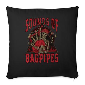 Son de cornemuse écossaise - Housse de coussin décorative 45 x 45 cm - noir - Devant
