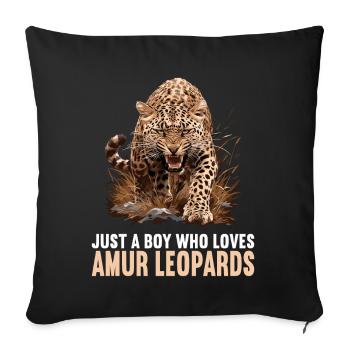 Amur Leopard Amurleoparden Amurleopard - Sofa pillowcase 17,3'' x 17,3'' (45 x 45 cm) - black - Front