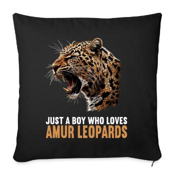 Amur Leopard Amurleoparden Amurleopard - Sofa pillowcase 17,3'' x 17,3'' (45 x 45 cm) - black - Front