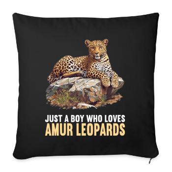 Amur Leopard Amurleoparden Amurleopard - Sofa pillowcase 17,3'' x 17,3'' (45 x 45 cm) - black - Front