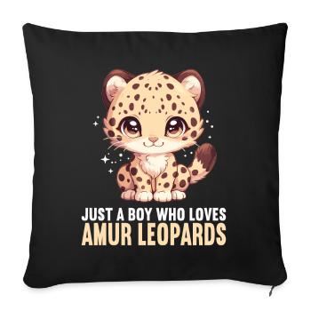Amur Leopard Amurleoparden Amurleopard - Sofa pillowcase 17,3'' x 17,3'' (45 x 45 cm) - black - Front