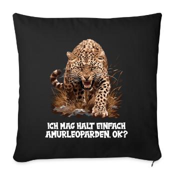 Amur Leopard Amurleoparden Amurleopard - Sofa pillowcase 17,3'' x 17,3'' (45 x 45 cm) - black - Front