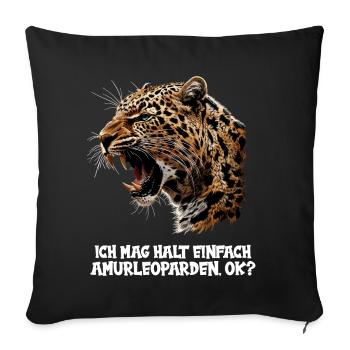 Amur Leopard Amurleoparden Amurleopard - Sofa pillowcase 17,3'' x 17,3'' (45 x 45 cm) - black - Front