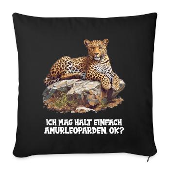 Amur Leopard Amurleoparden Amurleopard - Sofa pillowcase 17,3'' x 17,3'' (45 x 45 cm) - black - Front