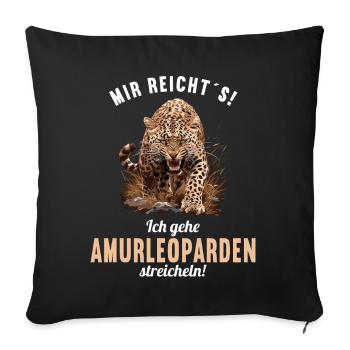 Amur Leopard Amurleoparden Amurleopard - Sofa pillowcase 17,3'' x 17,3'' (45 x 45 cm) - black - Front