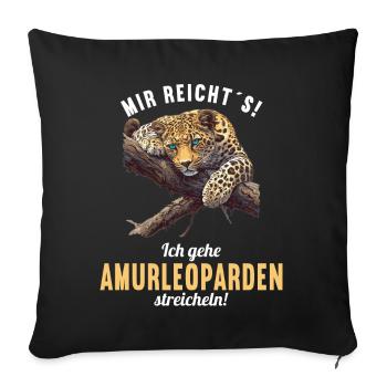 Amur Leopard Amurleoparden Amurleopard - Sofa pillowcase 17,3'' x 17,3'' (45 x 45 cm) - black - Front