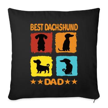 Best Dachshund Dad - Sofa pillowcase 17,3'' x 17,3'' (45 x 45 cm) - black - Front