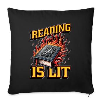 Professeur de littérature La lecture est littéraire Éducateur livresque - Housse de coussin décorative 45 x 45 cm - noir - Devant