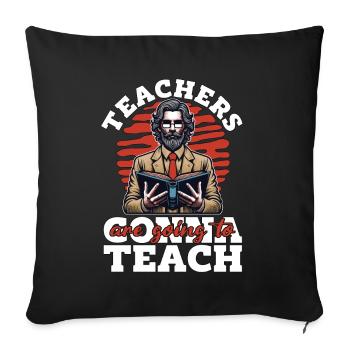 Les professeurs de littérature vont enseigner à l’instructeur livresque - Housse de coussin décorative 45 x 45 cm - noir - Devant