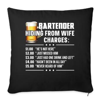 Bartender Mixologist Bartender - Sofa pillowcase 17,3'' x 17,3'' (45 x 45 cm) - black - Front