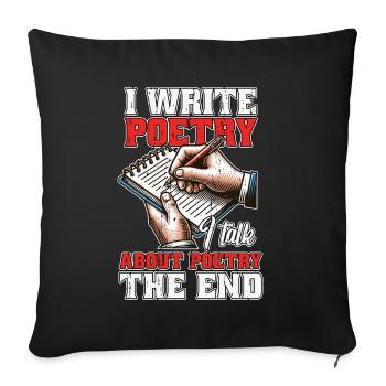 Amateur de poésie J’écris de la poésie Je parle de rat de bibliothèque - Housse de coussin décorative 45 x 45 cm - noir - Devant