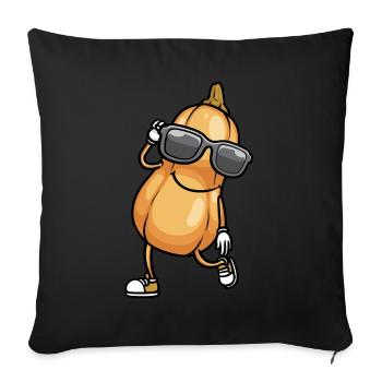 Butternut Pumpkin Dancing Vegan Vegetables - Sofa pillowcase 17,3'' x 17,3'' (45 x 45 cm) - black - Front