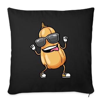 Butternut Pumpkin Dancing Vegan Vegetables - Sofa pillowcase 17,3'' x 17,3'' (45 x 45 cm) - black - Front