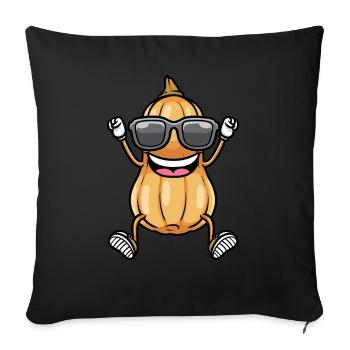 Butternut Pumpkin Dancing Vegan Vegetables - Sofa pillowcase 17,3'' x 17,3'' (45 x 45 cm) - black - Front