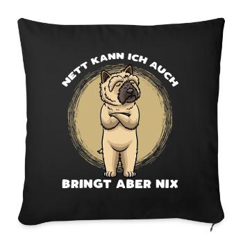 Chien Cairn Terrier sympa je peux aussi - Housse de coussin décorative 45 x 45 cm - noir - Devant