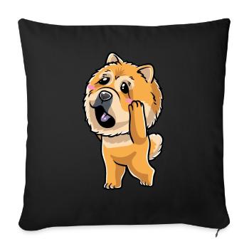 Chow-chow-hund-emoticon - Sofakissenbezug 45 x 45 cm - Schwarz - Vorne