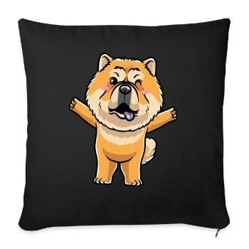 Chow-chow-hund-emoticon - Sofakissenbezug 45 x 45 cm - Schwarz - Vorne