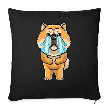 Chow-chow-hund-emoticon - Sofakissenbezug 45 x 45 cm - Schwarz - Vorne