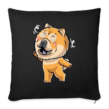 Chow-chow-hund-emoticon - Sofakissenbezug 45 x 45 cm - Schwarz - Vorne