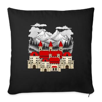 King Kings Fairy Tale Castle Fortress Gurg Knights - Sofa pillowcase 17,3'' x 17,3'' (45 x 45 cm) - black - Front