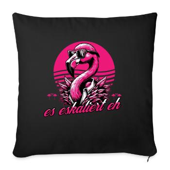 Es eskaliert eh… - Sofakissenbezug 45 x 45 cm - Schwarz - Vorne