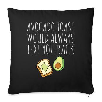 Avocado Guacamole Vegan Gift - Sofa pillowcase 17,3'' x 17,3'' (45 x 45 cm) - black - Front