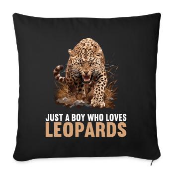 Leoparden Leopard - Sofakissenbezug 45 x 45 cm - Schwarz - Vorne