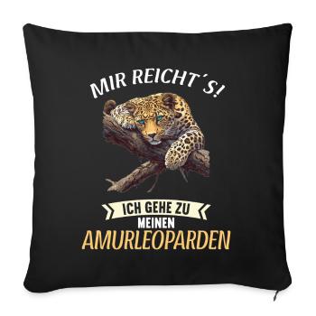 Amur Leopard Amurleoparden Amurleopard - Sofa pillowcase 17,3'' x 17,3'' (45 x 45 cm) - black - Front