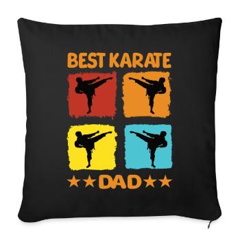 Meilleur père de karaté - Housse de coussin décorative 45 x 45 cm - noir - Devant