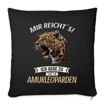 Amur Leopard Amurleoparden Amurleopard - Sofa pillowcase 17,3'' x 17,3'' (45 x 45 cm) - black - Front