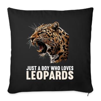 Leoparden Leopard - Sofakissenbezug 45 x 45 cm - Schwarz - Vorne