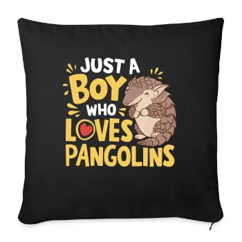 Just A Boy Who Loves Pangolins Nocturnal Mammals - Sofa pillowcase 17,3'' x 17,3'' (45 x 45 cm) - black - Front