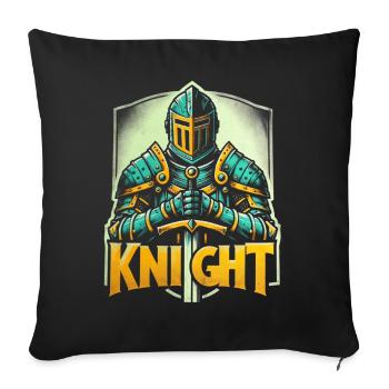 Épée Armure de Chevalier Médiéval - Housse de coussin décorative 45 x 45 cm - noir - Devant