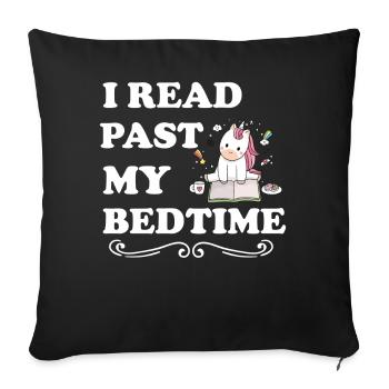 I read unicorn after bedtime - Sofa pillowcase 17,3'' x 17,3'' (45 x 45 cm) - black - Front