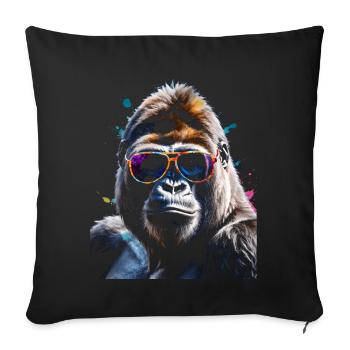 Lunettes de soleil Gorilla Monkey Colorful Animal Design Print - Housse de coussin décorative 45 x 45 cm - noir - Devant